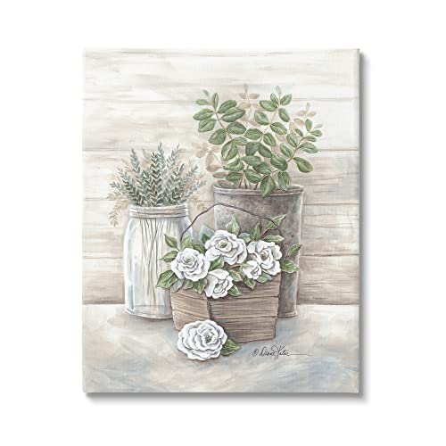 Stupell Industries Country Succulents Botanicals Rustic Jar Planter,Design by Diane Kater, 24 x 30