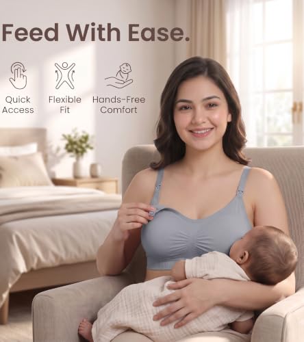 Image of Dimore Nursing Bras for Breastfeeding Seamless Maternity Bra Ultra Comfort Smooth Wireless Pregnancy Sleeping Bralette