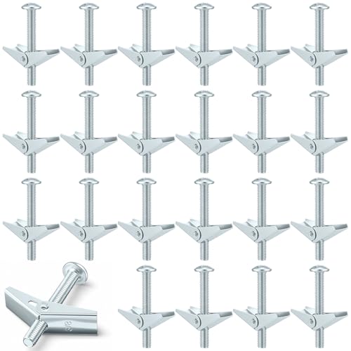 Yaocom 50 Pcs 3/8" X 3" Toggle Bolts and Wing Nut Wall Anchor for Drywall