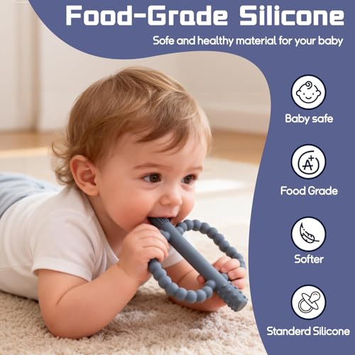 Image of Baby Silicone Teething Toys, Teether Sticks for Babies,3-36 Months