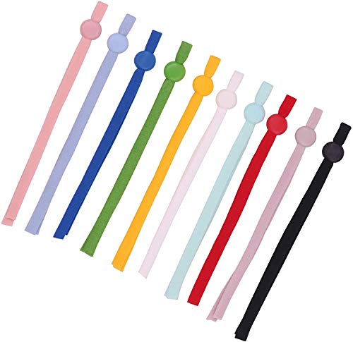 YAKA 100PCS Sewing Elastic Band Cord with Adjustable Buckle Black Stretch String Earband 5mm Stretchy Earloop Lanyard Earmuff Rope for DIY Making Supplies (Multicolor)