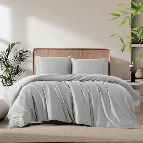 Vikase King Duvet Cover Set 3 Pieces 100% Organic Viscose derived from Bamboo Luxuriously Soft & Cooling 1 Duvet Cover and 2 Pillowcases 104 x 90(King Linen)