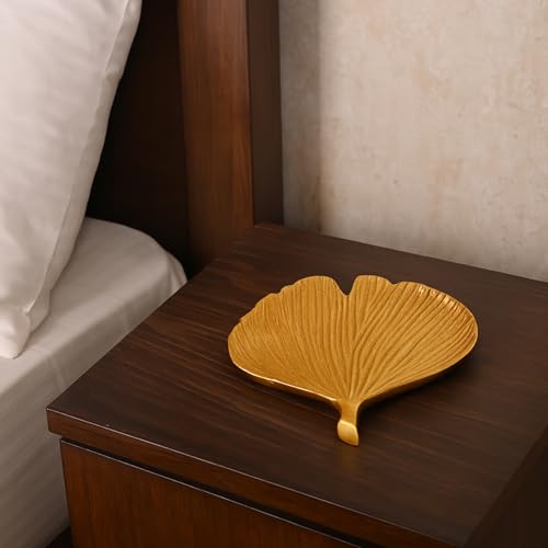 Image of MARKET 99 Glossy Golden Ribbed Platter | Aluminium Decorative Dish Tray for Home, Dining Table, Gifting & Festive Decor |Designer Metal Centerpiece for Modern and Traditional Spaces