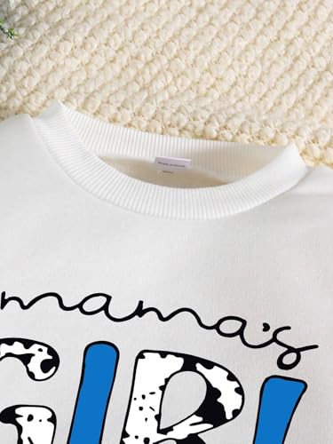 Image of Toddler Girl Clothes Long Sleeve Cartoon & Letter Graphic Top + Fruit Stationery Print Flared Leg Pants