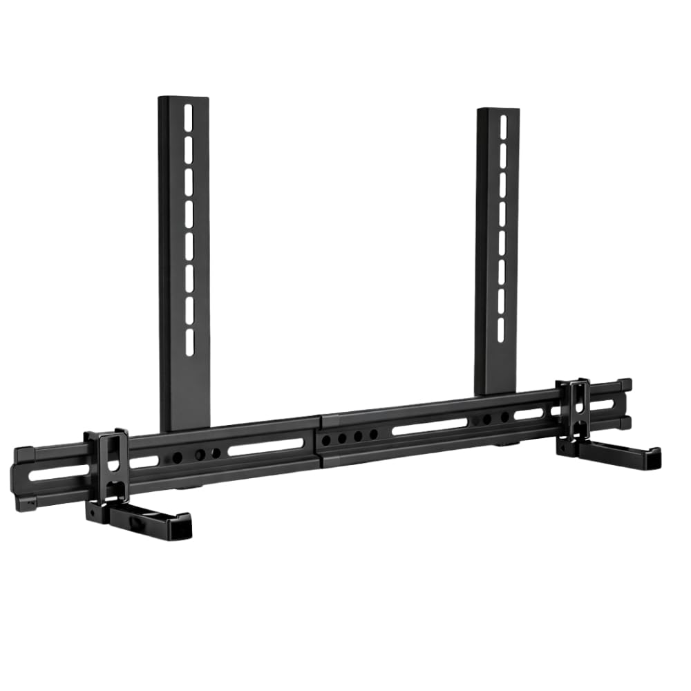 Universal Soundbar Mount for TV Wall Mount, Detachable Adjustable Sound Bar Bracket Fits Most Soundbars 3.3–6 Inch Wide, No-Slip, Holder for Above or Under TV, Speaker Mount