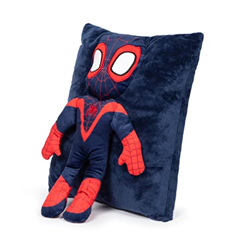 Jay Franco Marvel Spidey & Friends Miles Morales 3D Snuggle Pillow - Soft Plush, 15 Inches