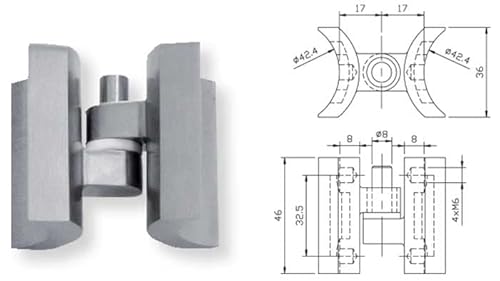 Cerniera inox aisi 316 per tubolare ø 42.4 mm