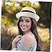 Veemoon Straw Bowler Hat Women Fashion Dome Straw Sun Hat Size for Ladies Creamy White