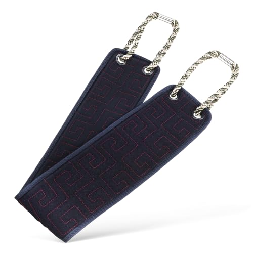 HOUDERCO Exfoliating Back Scrubber Towel Double Sided Bath Washcloth for Comfortable Exfoliation Handles for Shower Use for All Skin