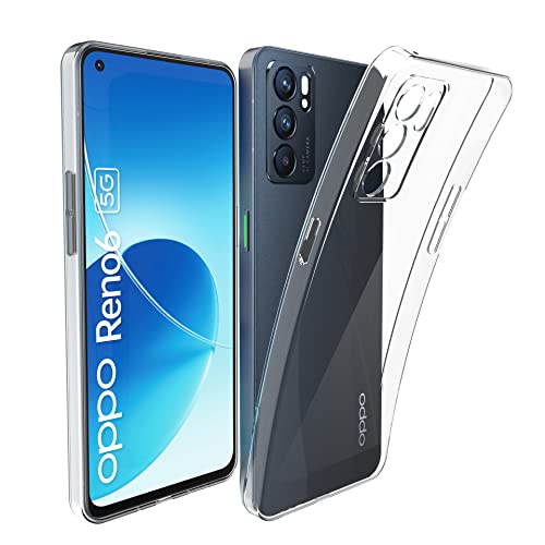 N NEWTOP Custodia Cover Compatibile con OPPO Reno 6 Pro 5G, Morbido TPU CLEAR Gel Silicone Anti Graffio Trasparente Slim Sottile Flessibile Case Posteriore Protettiva