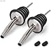 BALTRE 2PCS Stainless Steel Pourers, Speed Liquor Bottle Pourer, Olive Oil and Vinegar Tapered Stopper Spout, Suitable for About 3/4
