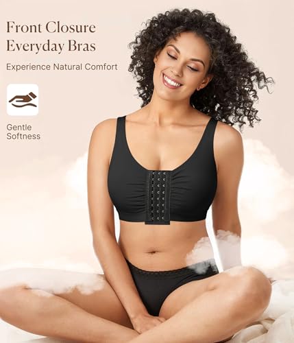 Image of BRABIC Front Closure Post Surgery Minimizer Bras for Women Full Coverage Surgical Wireless Comfort Everyday Bras