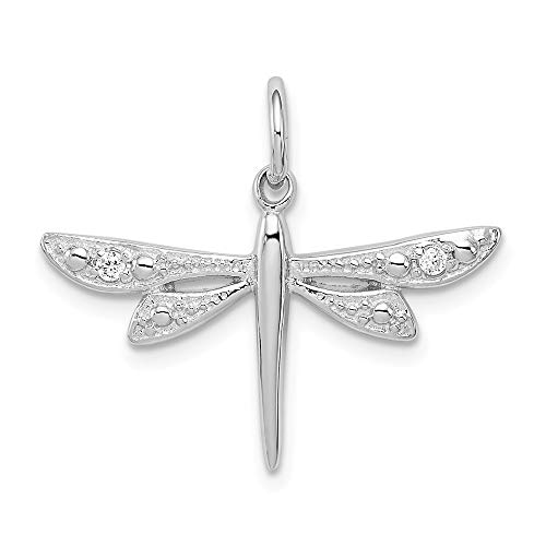 925 Sterling Silver Cubic Zirconia Cz Dragonfly Pendant Charm Necklace Insect Fine Jewelry For Women Gifts For Her
