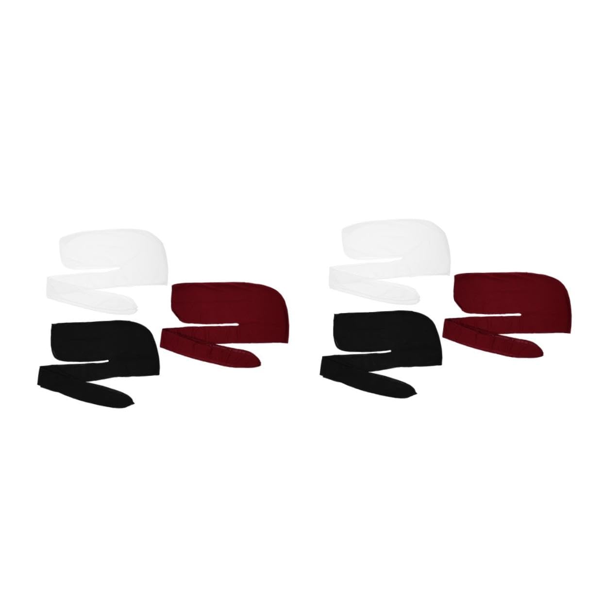 minkissy 2sets 3pcs Long Tail Hats for Men Breathable Wraps for Outdoor Cycling High Elasticity Durags for Hip Hop Style Comfortable Smooth Material Deep 3pcs*2