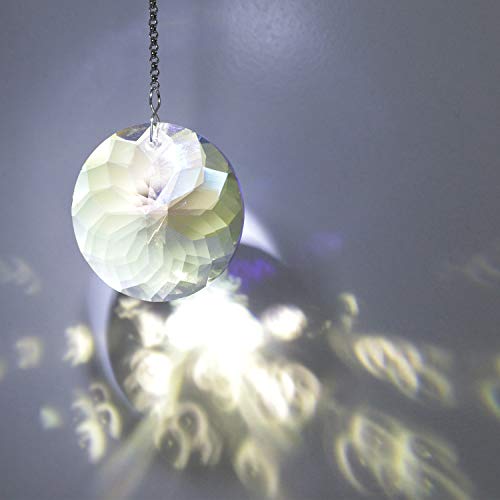 Besimple Round Crystal Suncatcher Prisms Crystal Hanging Pendant Ball Chandelier Rainbow Maker Windows Sun Catcher, Pack of 2
