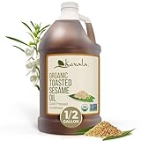 Kevala Organic Toasted Sesame Oil – Cold-Pressed, Unrefined, Pure Sesame Seed Oil for Cooking, Marinades, and Dressings; USDA Organic, Kosher, Non-GMO Certified – Vegetable Oil Alternative – 64 Fl Oz | 1-Pack