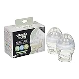 Vital Baby Milchflasche für Babys, Säuglinge und Neugeborene, mit dreifachen Anti-Kolik-Ventilen und Sauger aus Silikon, hilft Koliken zu reduzieren, langsamer Fluss, 150 ml