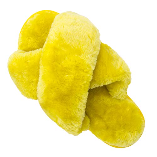 ISZPLUSH Women's Leopard Fuzzy Slippers - Soft Plush Fluffy Slip-On Slides for Home & Bedroom