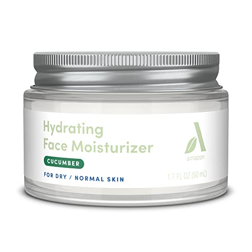 Amazon Aware Hydrating Face Moisturizer with Avocado & Almond Oils, Squalane & Cocoa Butter, Vegan, Cucumber, Dermatologist Tested, Normal to Dry Skin, 1.7 fl oz