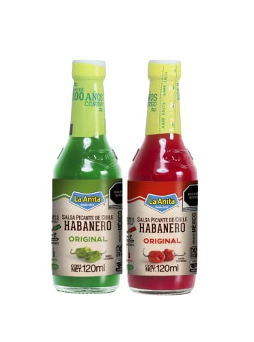 La Anita Salsa Habanero Roja y Verde 120ml (paquete de 2)