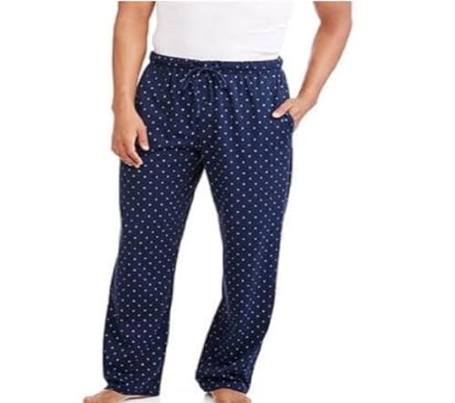 Hanes Men's ComfortSoft Cotton Printed Lounge Pant, Navy, Small