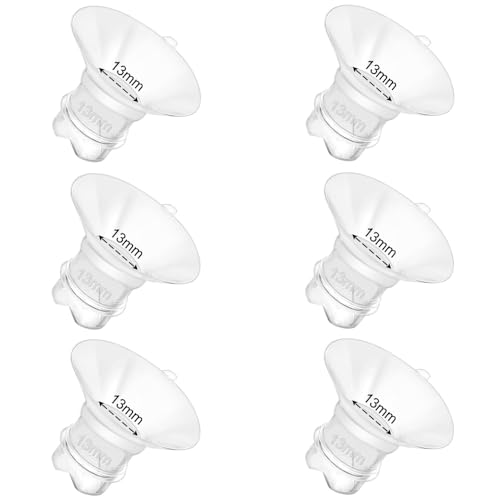 6pcs Updated Silicone Flange Insert 13mm Compatible with Momcozy/Medela/Spectra/Eufy/Lansinoh/TSRETE/Elvie/NCVI/Paruu Breast Pump for 24mm Flange/Shield Breastfeeding Essential Replacement Pump Part