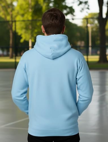 Image of BAGHADBILLO Men's & Women's Cotton Sweatshirt Hoodies with Pockets Solid Pattern Long Sleeves Hooded Neck Regular Fit and Standard Length