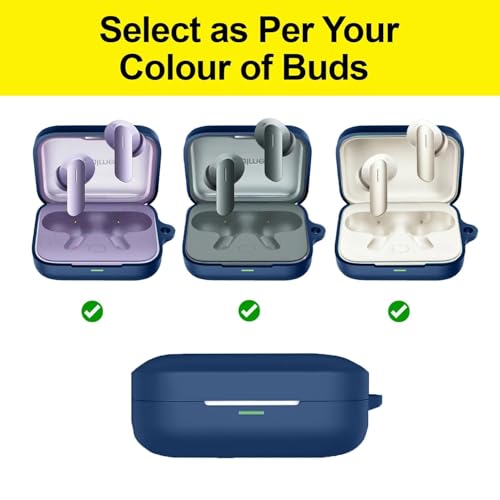 Image of Soft Silicone Case Cover Compatible for Realme Buds Air 7 | 7 Pro -Blue.