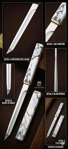 سكين مطبخ كاتانا صغير للجيب على الطراز الياباني مع غمد - سكين فاكهة وخضروات من الستانلس ستيل - سكين ساموراي صغير بمقبض من خشب الابنوس للتخييم والمطبخ والمطعم والهدايا