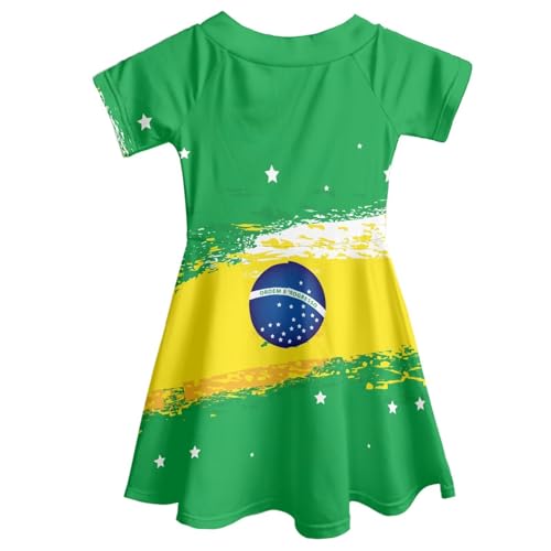 Girl's Short Sleeve Fashion Print A-Line Casual Dress for School Party Holiday 4-14 Years3