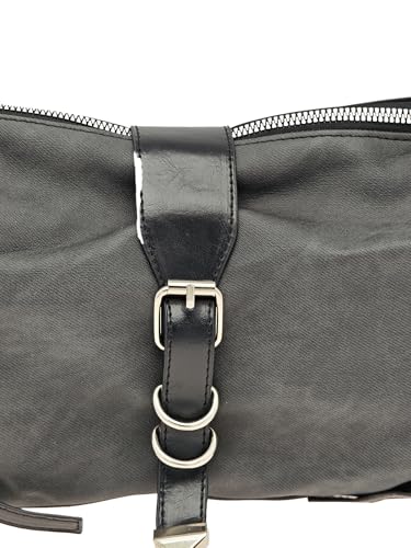 Women's Glossy PU Leather Underarm Bag Y2k Buckle Punk Shoulder Bags Retro Adjustable Handbag Clutch Purse4