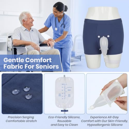 Image of HANNEA Wearable Urine Collector for Men - Soft Silicone Cup with Detachable 500ml Bag (XL)