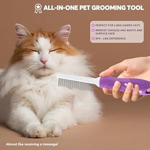 Detangling Pet Comb for Dogs Cats with Long Short Stainless Steel Metal Teeth for Removes Tangles and Knots Detangler Grooming Tool for Dematting Matted Fur Cucciolini Doodles Detangling pet comb for dogs cats with long short stainless steel metal teeth for removes tangles and knots detangler grooming tool for dematting matted fur cucciolini doodles