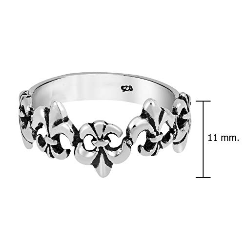 AeraVida Lily Flower Up Down Design Sterling Silver Ring | Classic Vintage Comfort Fit Silver Rings for Women | Promise Ring | Sizes 6-93