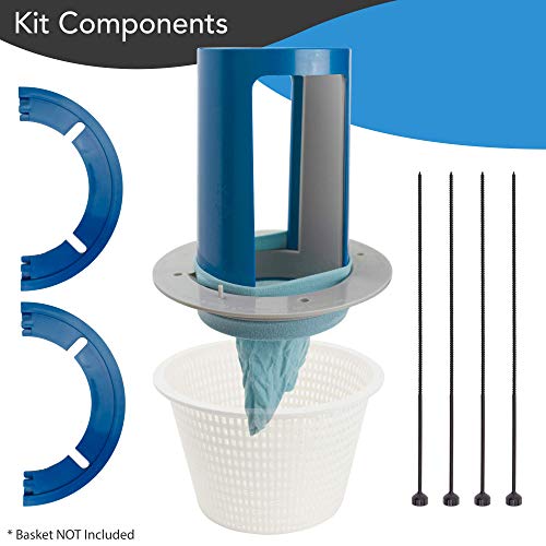2.0 Pool Skimmer Basket Turbocharger With Non-corrosive Fittings | Includes Skimmer Sock For Easy Debris Removal | Fits Most Commercial Inground Pool Baskets | Decreases Pool Cleaning Times