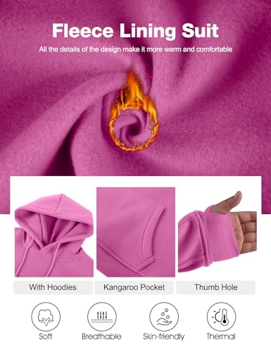 Image of Flygo Womens Fleece 2 Piece Outfits Sweatsuit Crop Pullover Sweatshirt Joggers Pants Tracksuit Set