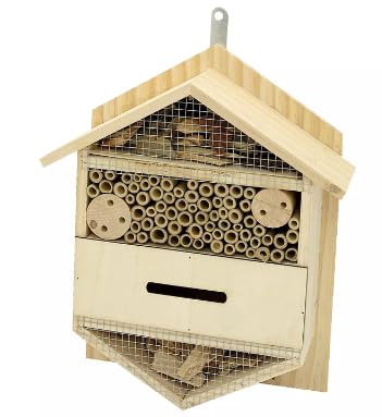 TRTO 1x Garden Bug Hotel – Hanging Wooden Shelter for Bees and Ladybirds
