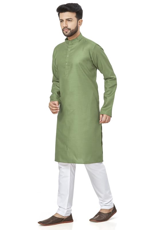 Be Active Men's Solid Green Kurta Set || Men Kurta Pajama || Men Kurta Pajama Set || Kurta Pajama For Men (N-Rfsk0001 31 Set Xxl)