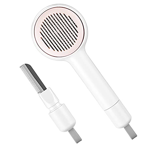 DYMOLL Cat Grooming Brush, Self Cleaning Slicker Brushes for Dogs Cats Pet Grooming Brush Tool Gently Removes Loose Undercoat, Mats Tangled Hair Slicker Brush