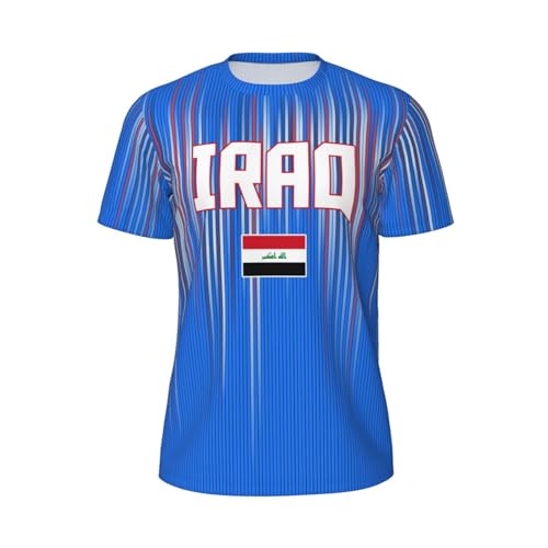 DABOYOZHZH Iraq Flag Cool Iraqans (150) Sports Jersey Mesh T-Shirt 3D Print for Running Cycling Soccer Tennis Fitness Climbing Shirts