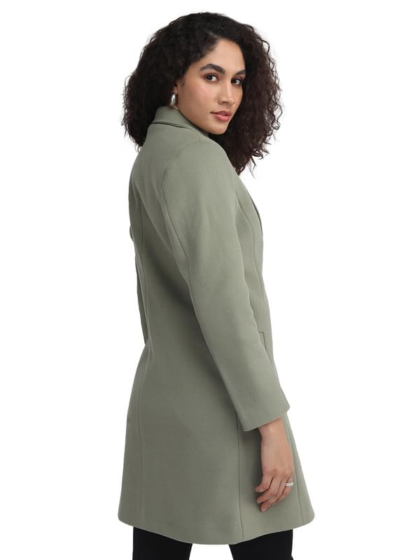 Image of PLAGG Women's Notched Lapel Long Overcoat