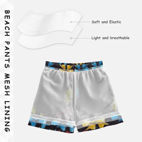 Pigsaly Boys Swim Trunks Vintage 80s 90s Colorful Bow Boys Board Shorts Swimsuit Swimwear Summer Bathing Suit S4