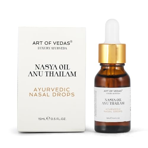 Nasya Oil 15ML - Gouttes Nasales Ayurvédiques Anu Thailam - Huile Nasale Naturelle pour Bien-être Respiratoire et Équilibre - Soins Ayurvédiques Traditionnels - Art of Vedas