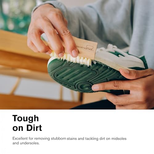 Jason Markk Standard Cleaning Brush - Handcrafted Wood Handle - Synthetic Bristles - Tough on Stubborn Stains & Dirt on Midsoles - Great for All-Around Shoe Cleaning - Works on Most Materials