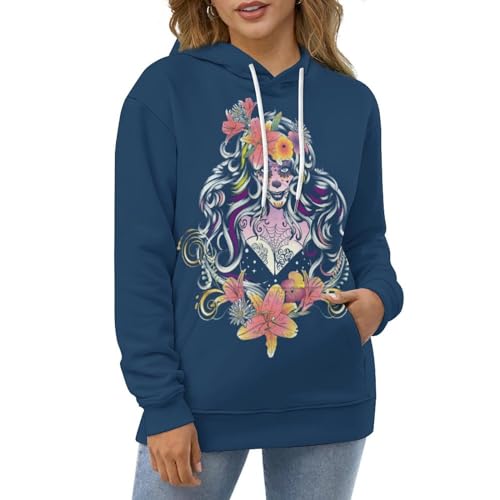 Sweat a capuche fleur UMENG pull unisexe aux finitions soignee - 5