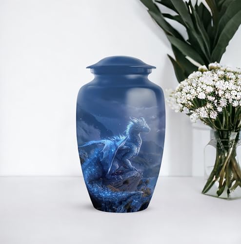 Image of Personalized Dragon - Unique Funeral Urn for Ashes for Men - Large Cremation Urns for Human Ashes Adult Female - Decorative Urns - 10 Inch - Large with Velvet Bag - Burial Urn for Mom & Dad