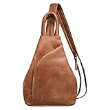 'Lyanna' Mochila bandolera de cuero para damas Mochila de cuero 2 en 1. Innovador. Vintage. Cuero auténtico.