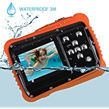 Kids Camera, Digital Waterproof Camera for Children with 3M Waterproof, 2 Inch LCD Screen, 12MP HD Resolution, 8X Digital Zoom and Flash with A 8G SD Card and Non-Rechargeable Battery