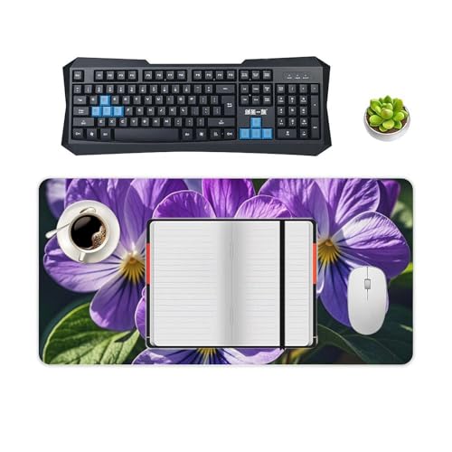 Violets in Bloom Desk Pad Protector Large Waterproof miniatura 4