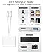 AkHolz SD Card Reader for iPhone iPad Built-in Dual Cords (Lightening, USB-C) Card Reader with SD MicroSD USB-A 3 Slots Trail Camera Memory Card Viewer Portable No App Required Plug and Play - White